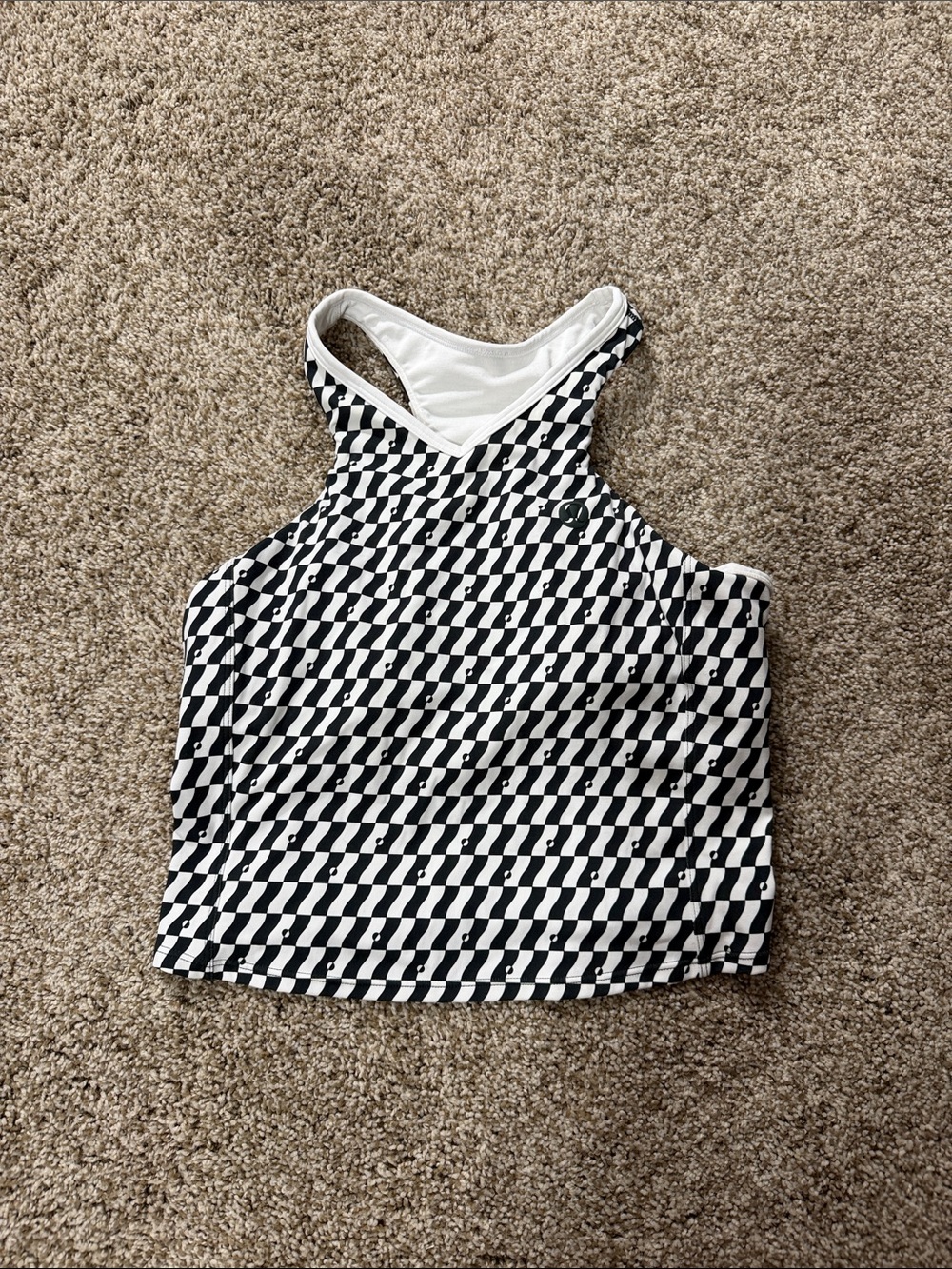 lululemon athletica Black & White Optical Racerback Crop Top